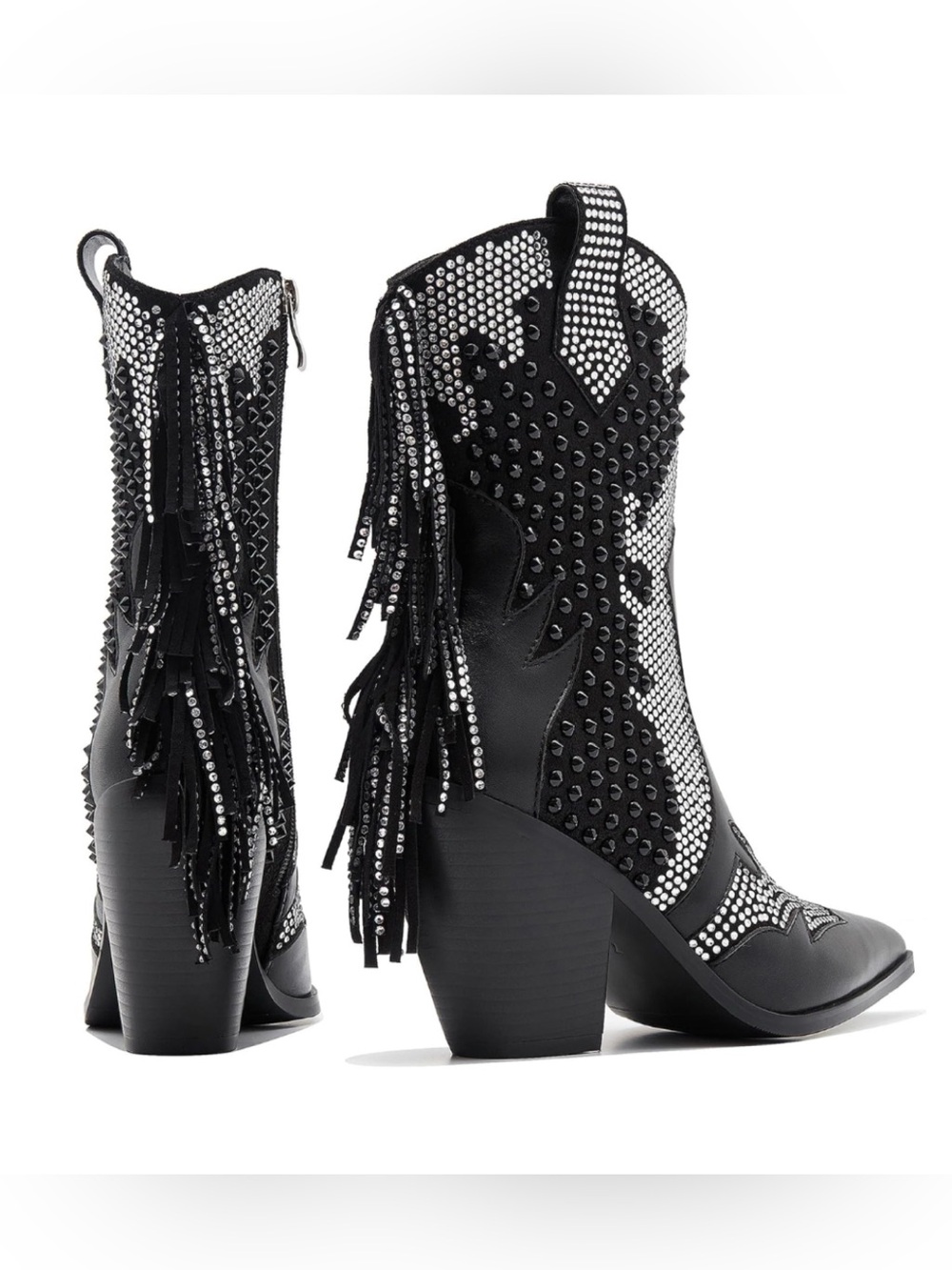 Becknad Rhinestone Cowboy Booties - Picture 3 of 9